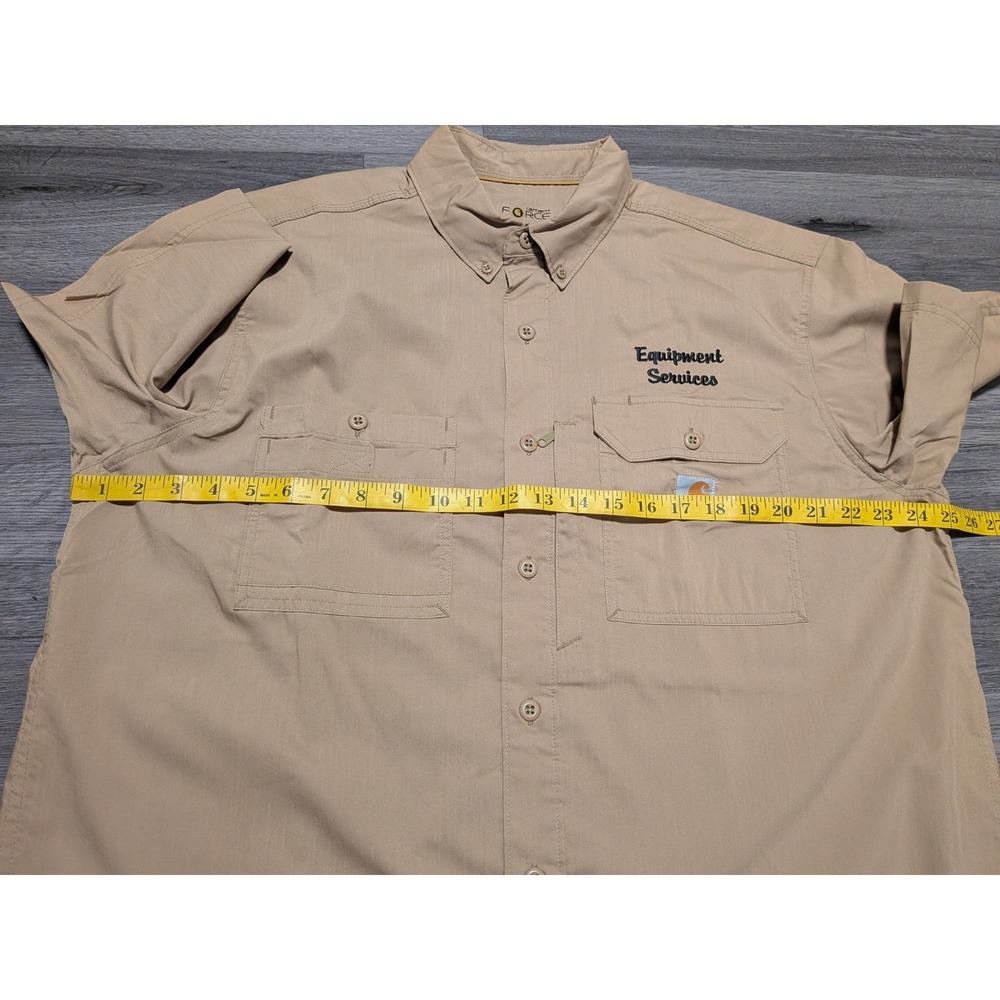 Carhartt Force Men's‎ Brown Relaxed Fit Button Up Short Sleeve Shirt Size XL - Picture 6 of 7